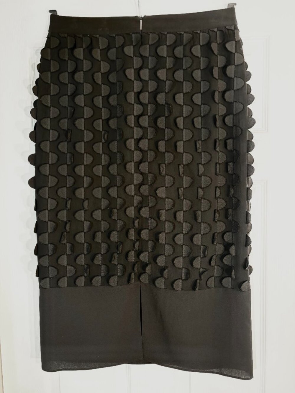BOSS Black Textured Appliqué Pencil Skirt US 8
